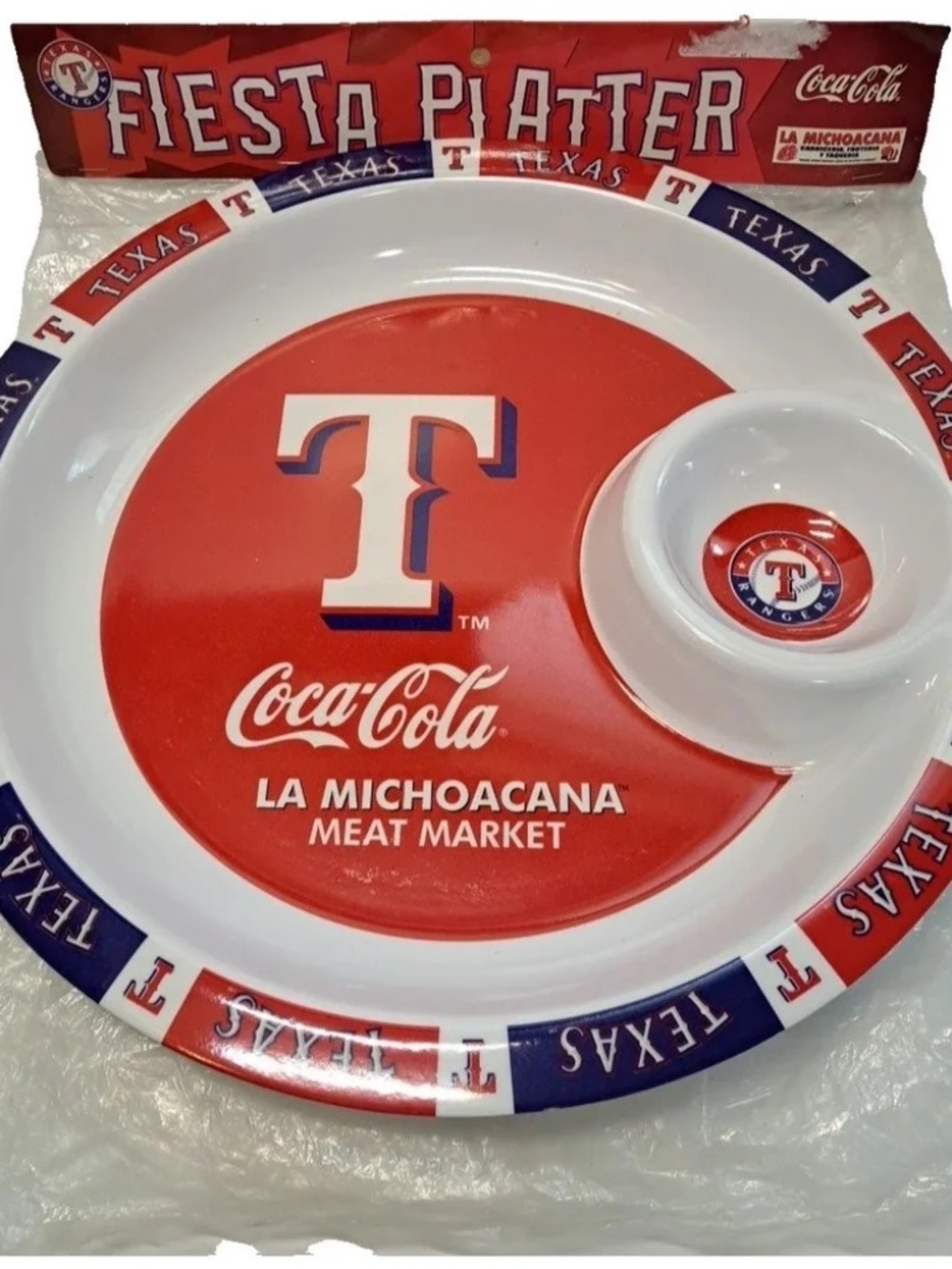 Texas Rangers Fiesta 14" Serving Tray Coca-Cola La Michoacana Meat Market
